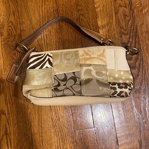 COACH - PATCHWORK BROWN - LEATHER HANDBAG PURSE B0773 Multicolor